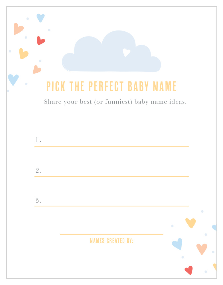 Showered With Love Baby Name Contest