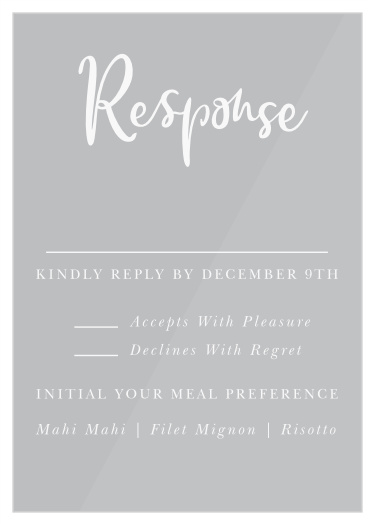 Our stunning Casual Script Clear Response Cards were designed with modern minimalism in mind.