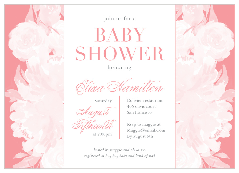 Light Flowers Baby Shower Invitations