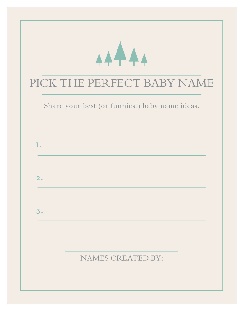 Woodland Outline Baby Name Contest