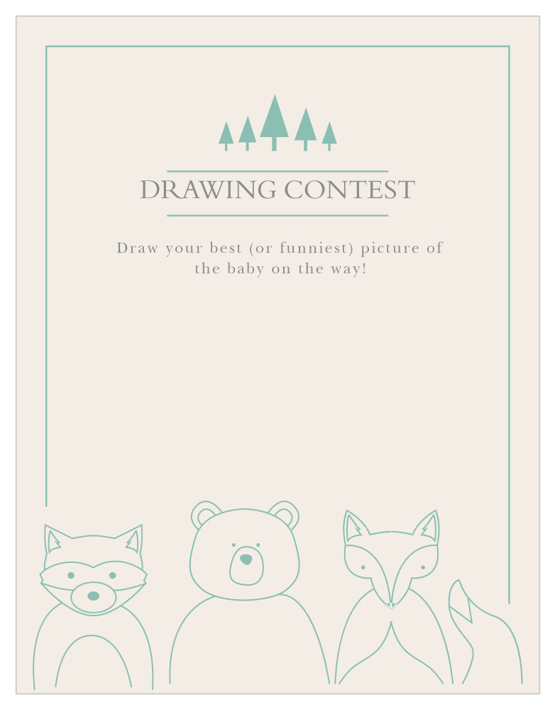 Woodland Outline Baby Drawing Contest