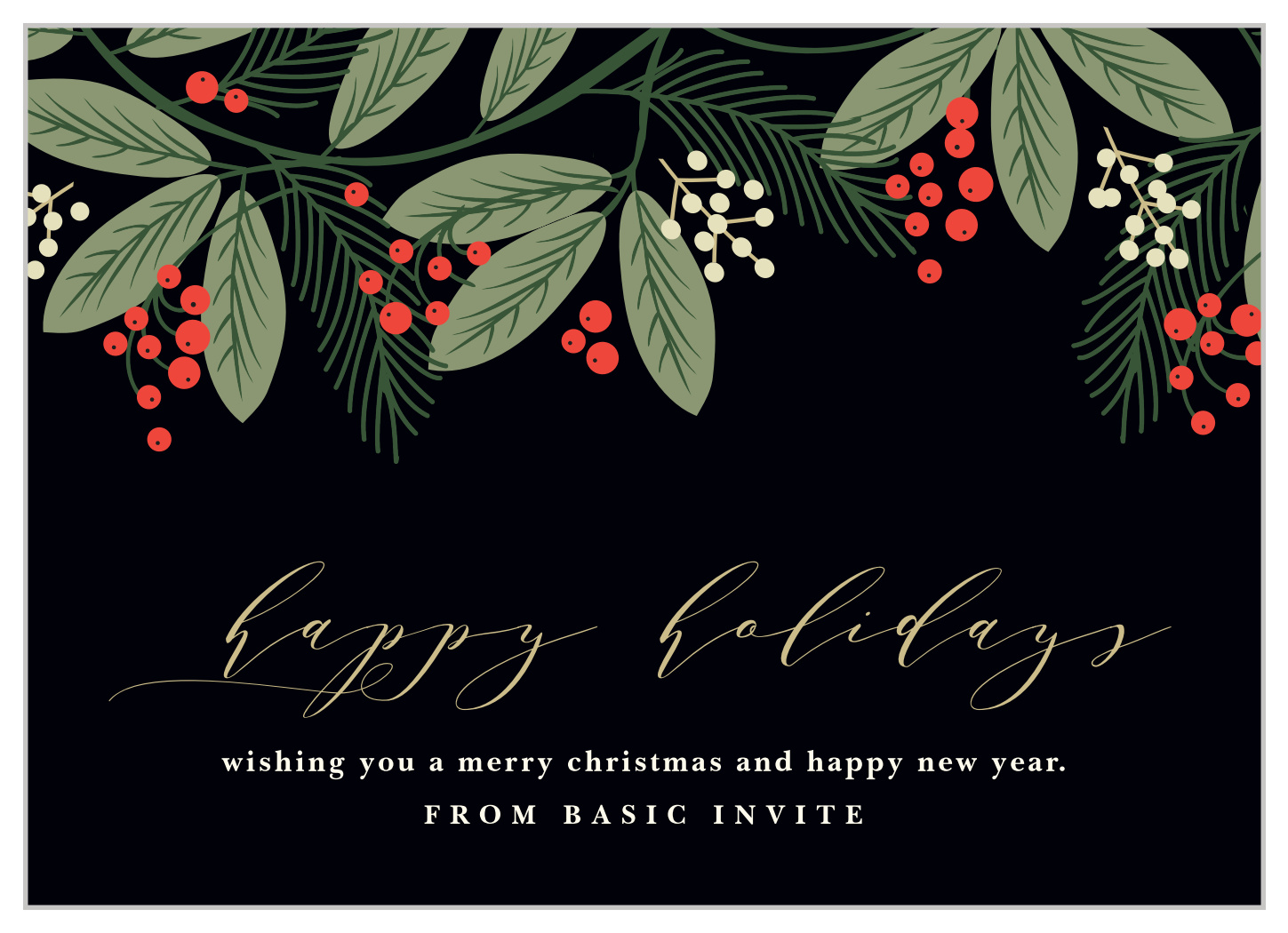 Foliage Frame Corporate Holiday Cards