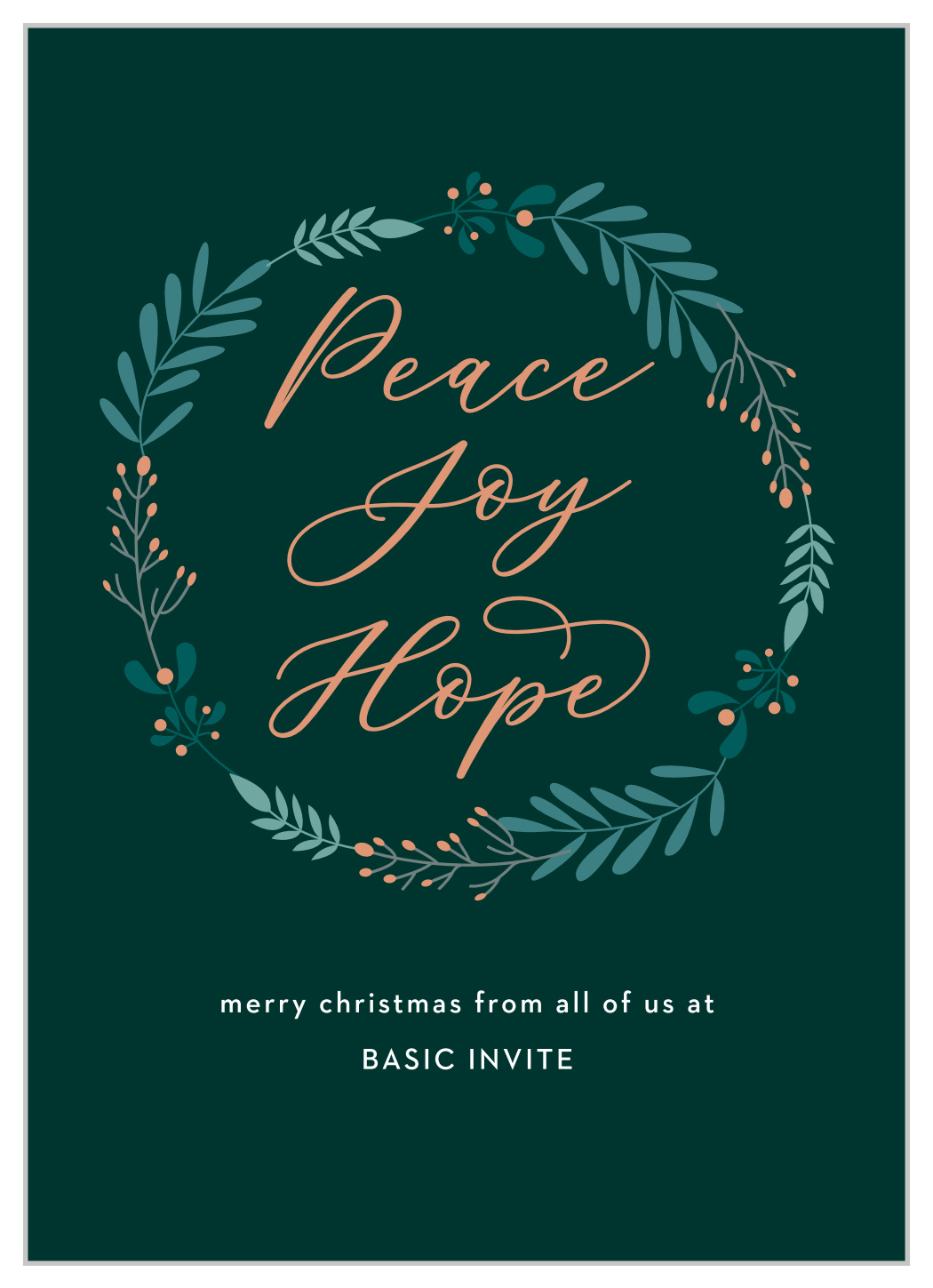 Peaceful Wreath Corporate Holiday Cards