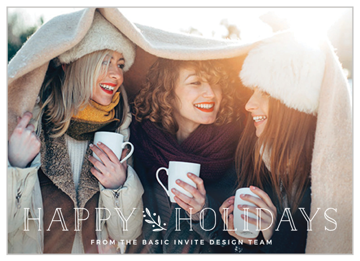 Let your picture take front and center with our Botanical Detail Corporate Holiday Cards. 