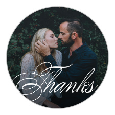 Seal envelopes or gift family and friends with a memento of your special day with our Chic Couple Wedding Stickers.
