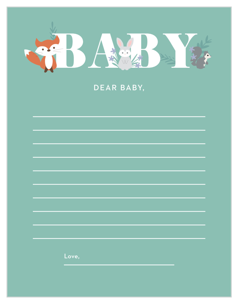 Friendly Forest Letter to Baby