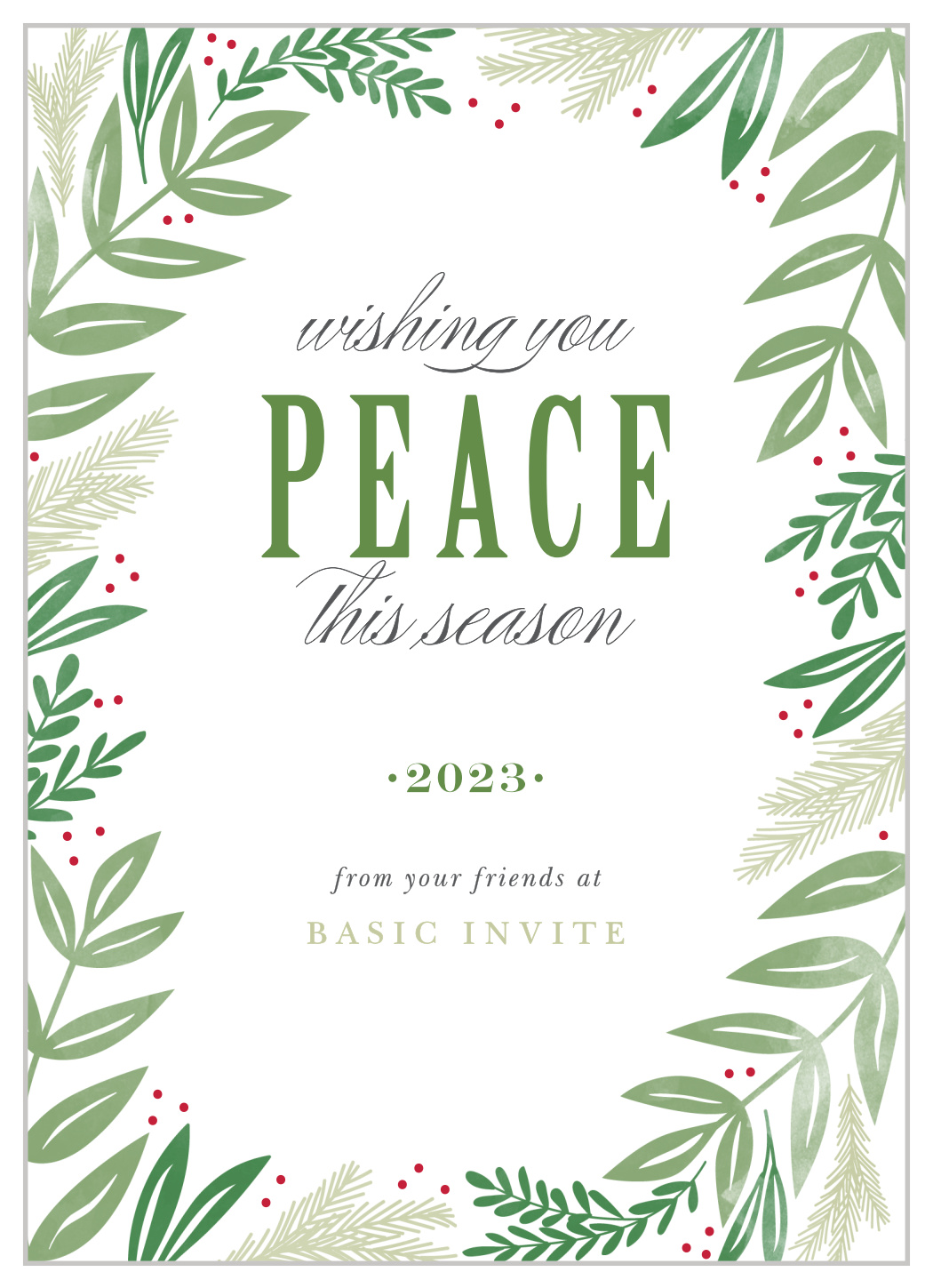 Woodland Wreath Corporate Holiday Cards