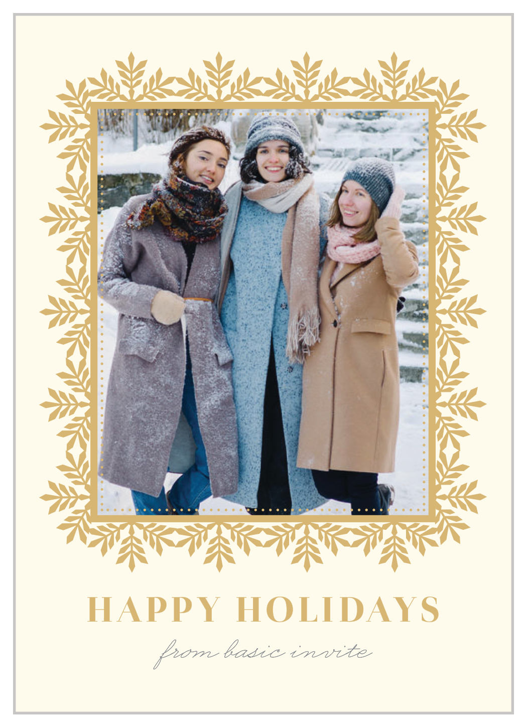 Snowflake Frame Corporate Holiday Cards