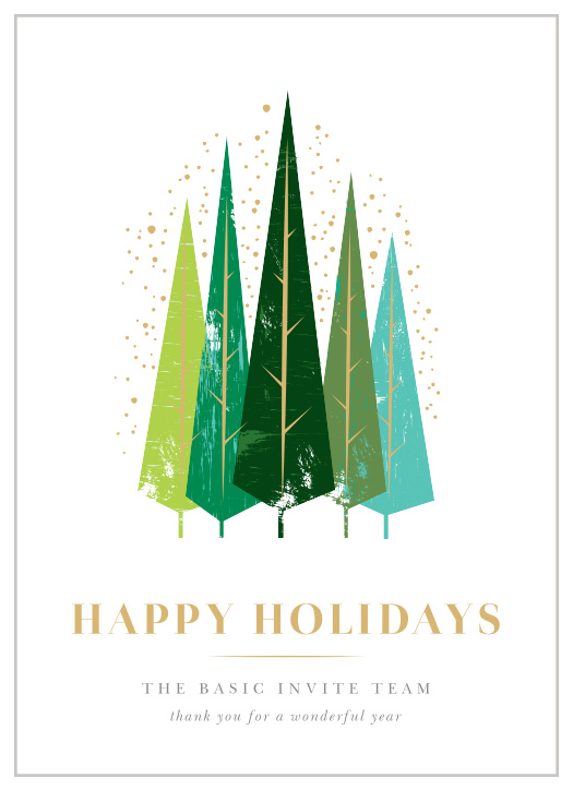 Send some holiday spirit to your employees with our Retro Pine Corporate Holiday Cards.