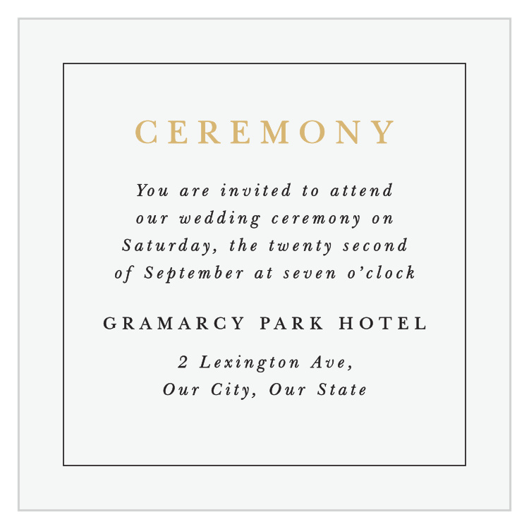 Timeless Classic Ceremony Cards
