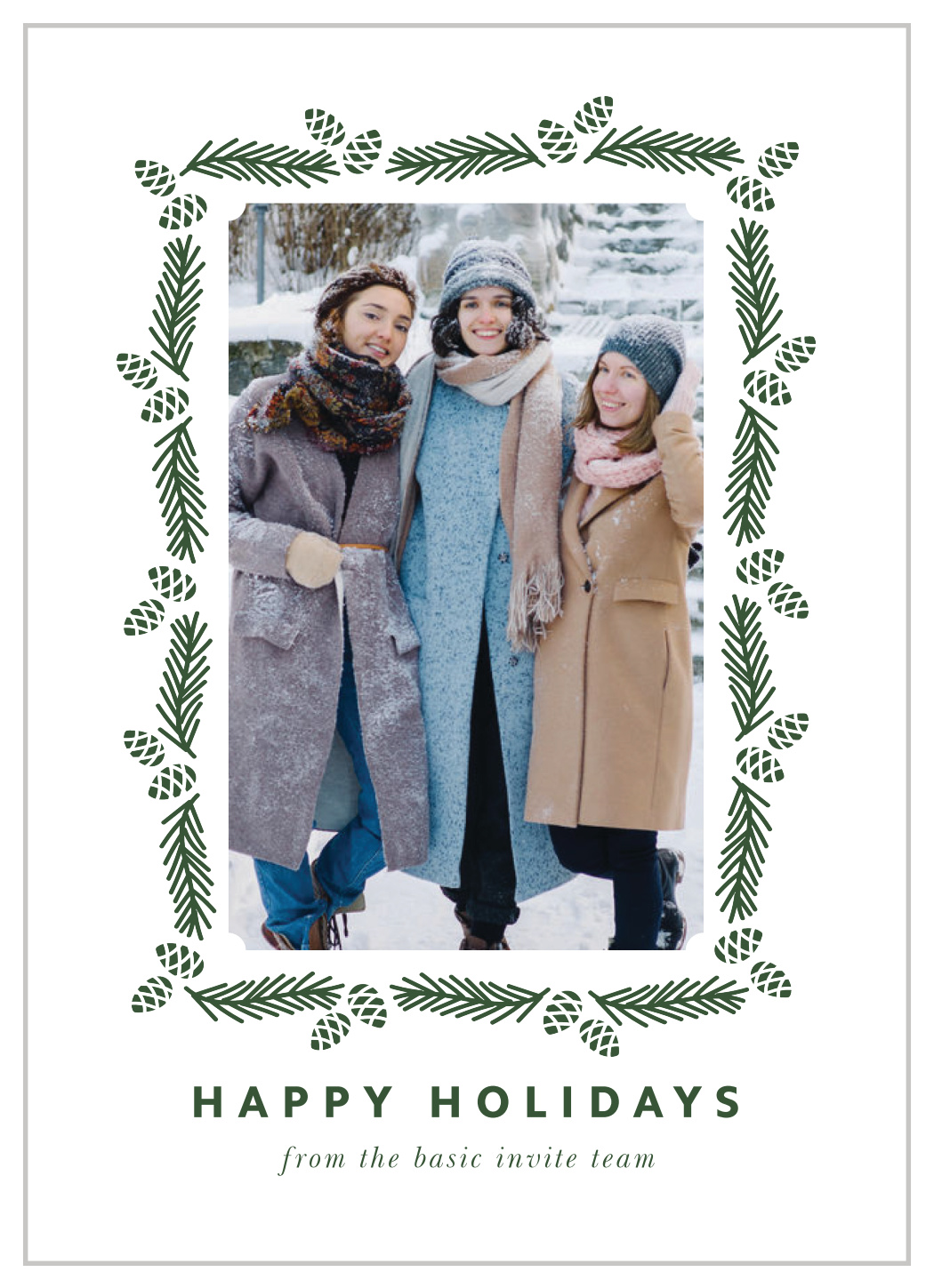 Pine Wreath Corporate Holiday Cards