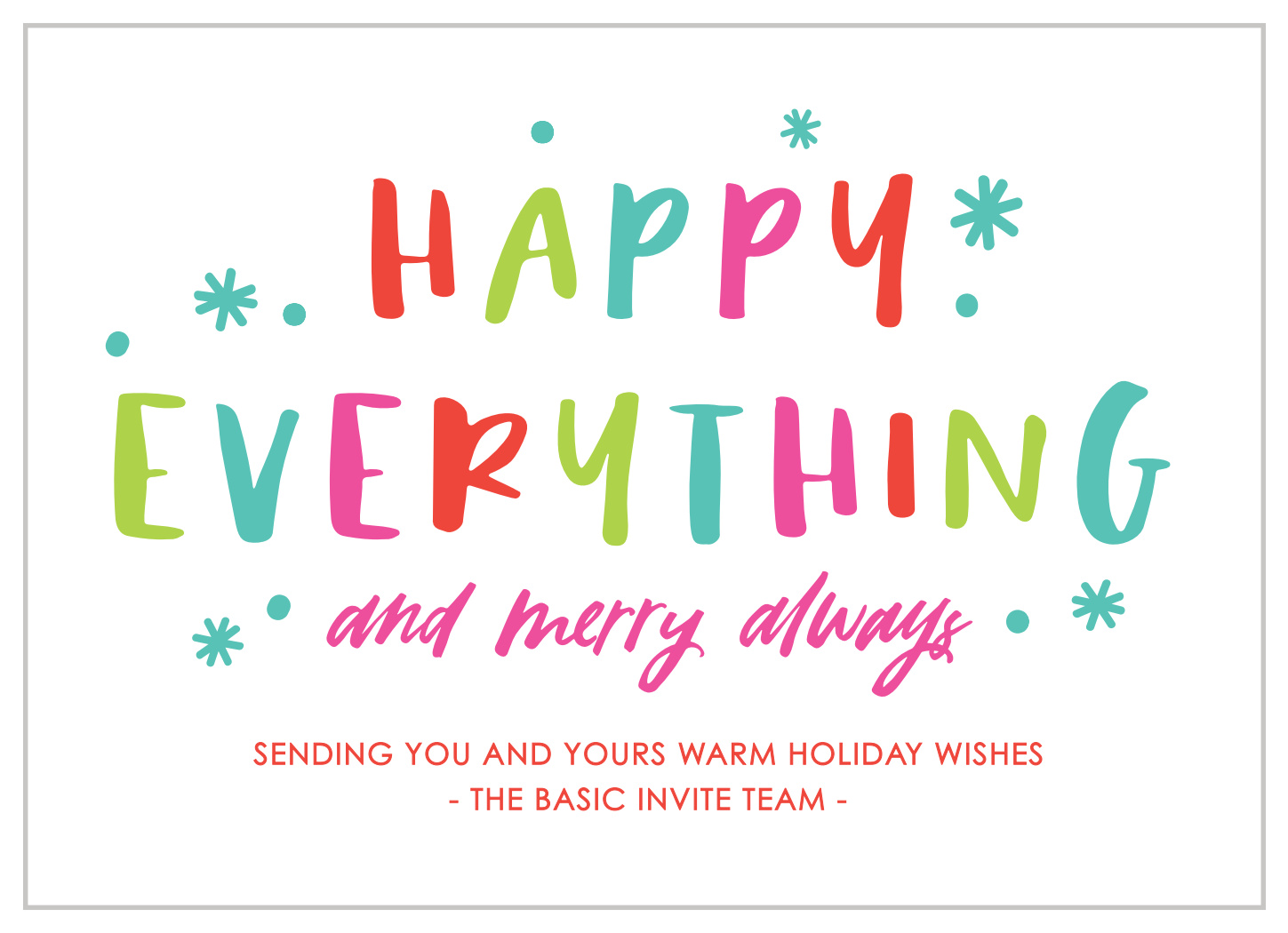Colorful Happy Corporate Holiday Cards