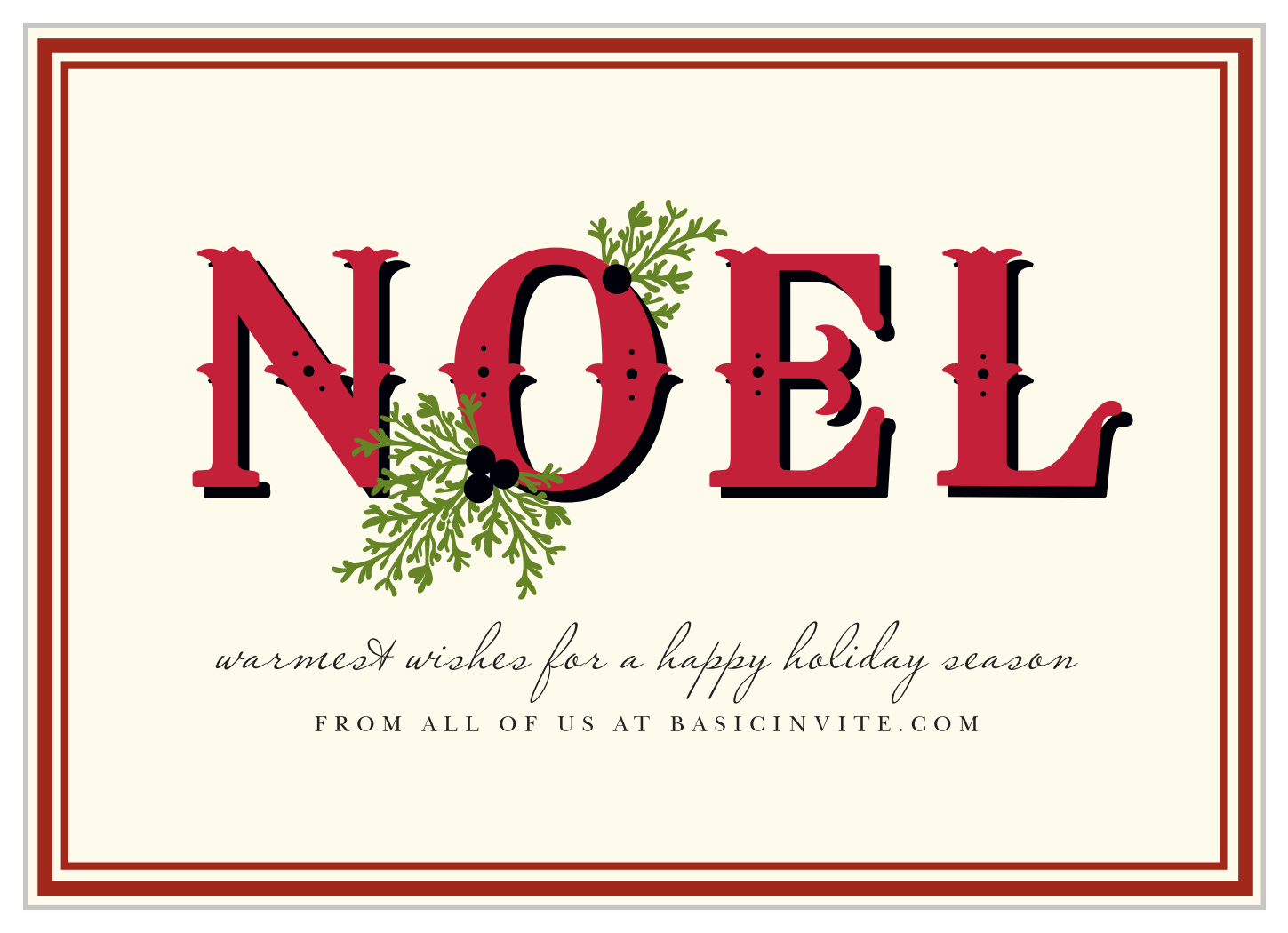 Red Noel Corporate Holiday Cards