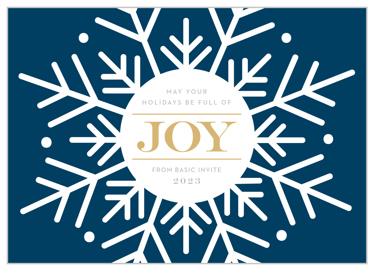 Golden Snowflake Corporate Holiday Cards