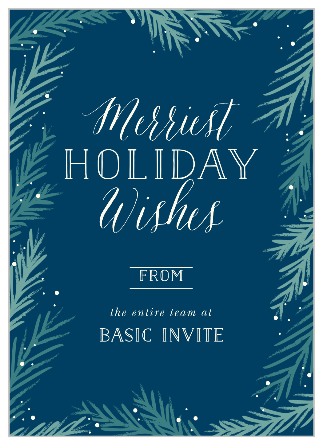 Evergreen Branches Corporate Holiday Cards