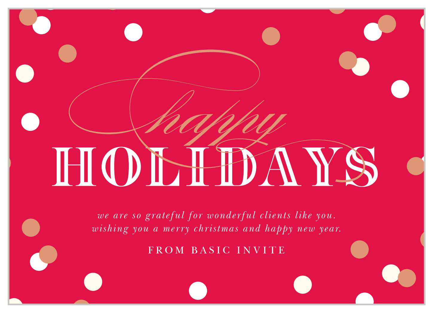 Foil Confetti Corporate Holiday Cards