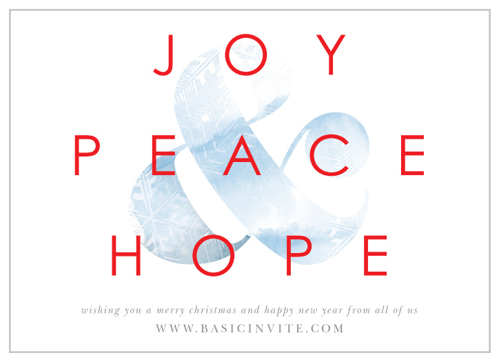 Keep your holiday well-wishes as simple and stunning as our Ampersand Peace Corporate Holiday Cards.