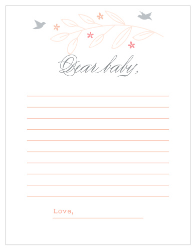 Collect the sweet sentiments and tender thoughts of your friends and family with our stunning In Flight Letter to Baby.