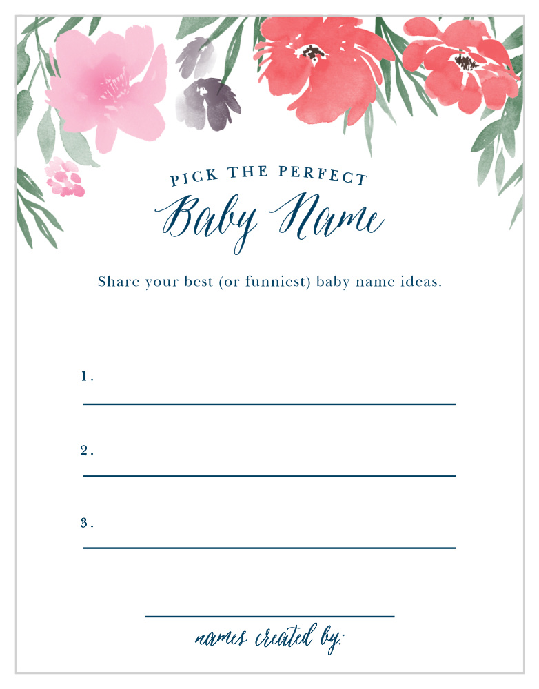 Watercolor Garden Baby Name Contest