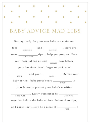 Darling Dots Baby Shower Bingo by Basic Invite