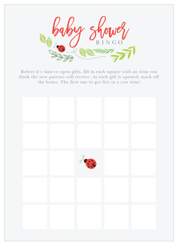 Keep the magic and surprise alive with our Little Ladybug Baby Shower Bingo.