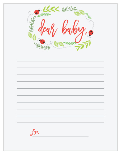 Collect the sweet sentiments and tender thoughts of your friends and family with our stunning Little Ladybug Letter to Baby.