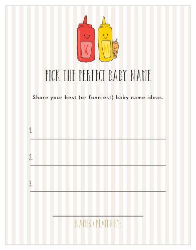 Our Burgers N Brats Baby Name Contest games are a perfect fit for a BBQ themed baby shower.