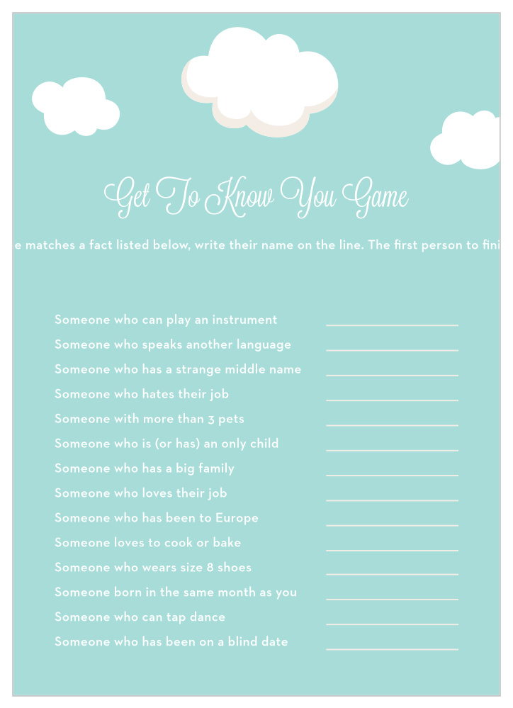 Special Stork Get to Know You Game