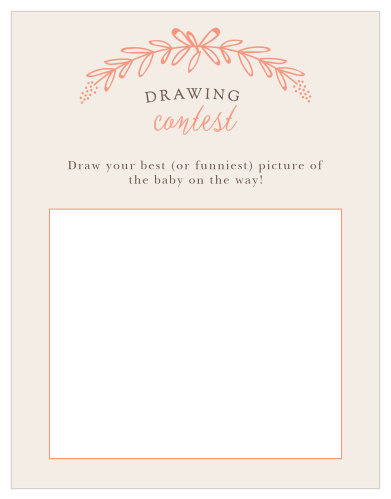 Our Garden Wreath Baby Drawing Contest shower game is the perfect fit for a minimal-themed baby shower.