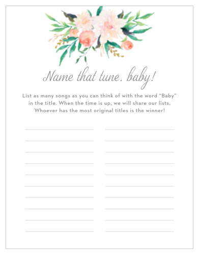 Scramble to think of the most original song titles with our simple, but hilarious, Blossoming Love Baby Song Contest.