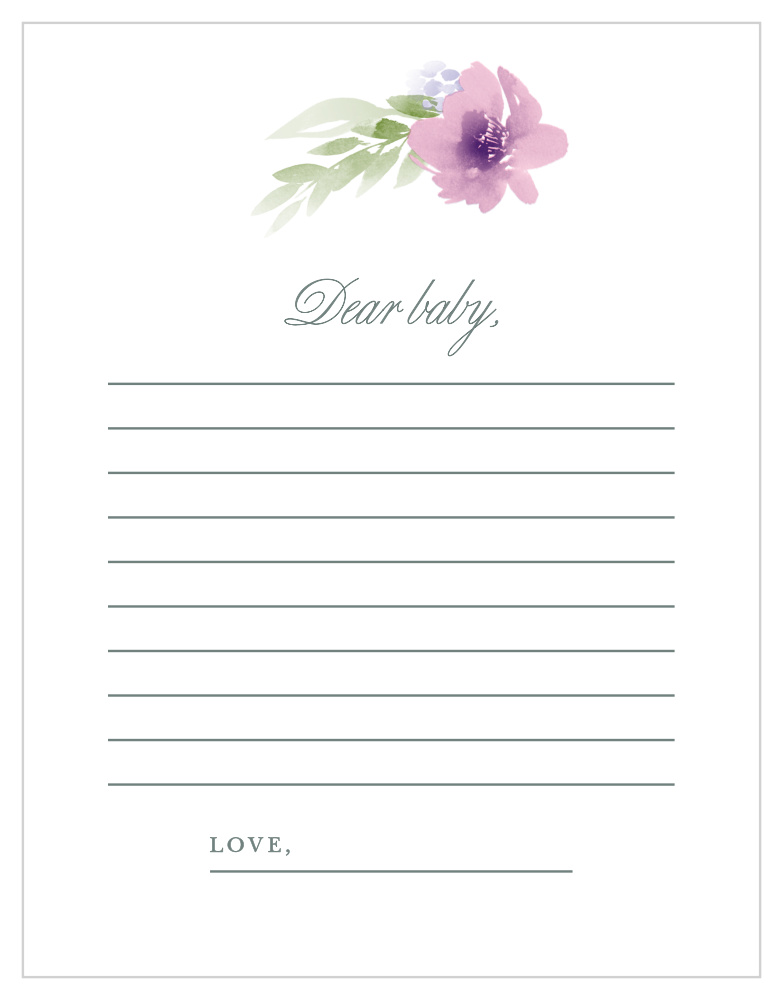 Floral Delight Letter to Baby