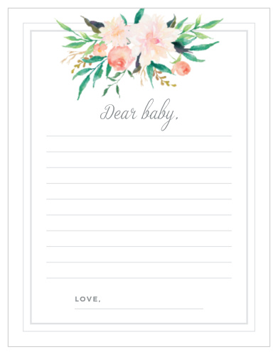 Collect the sweet sentiments and tender thoughts of your friends and family with our stunning Blossoming Love Letter to Baby.