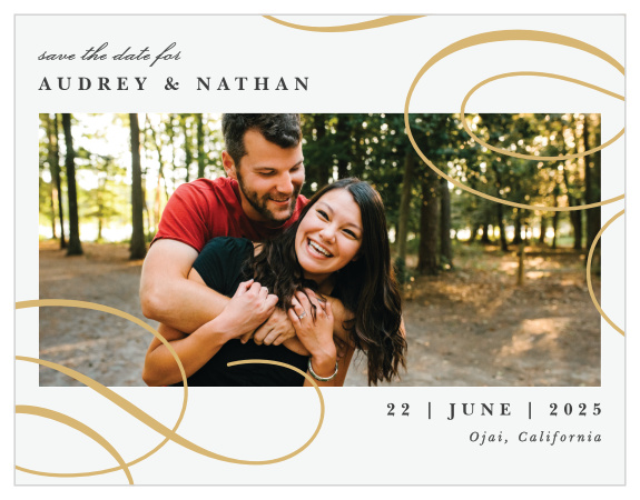 Family and friends are sure to pencil in your wedding date when they see the look of our Old World Swirls Save the Date Magnets.