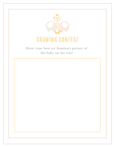 Delight your shower guests with our adorable Baby Elephant Baby Drawing Contest.