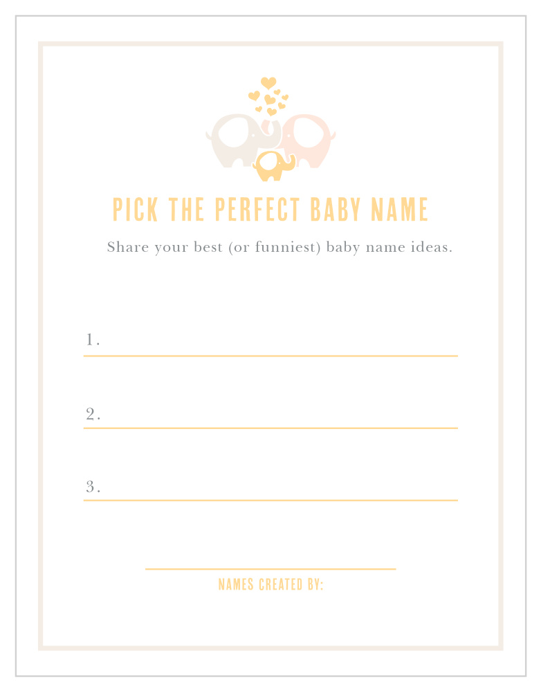 Baby Elephant Baby Name Contest