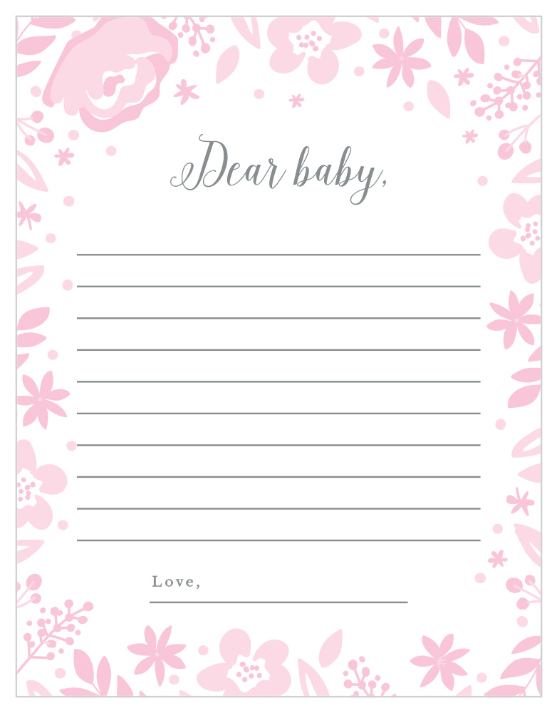 Baby Blooms Letter to Baby