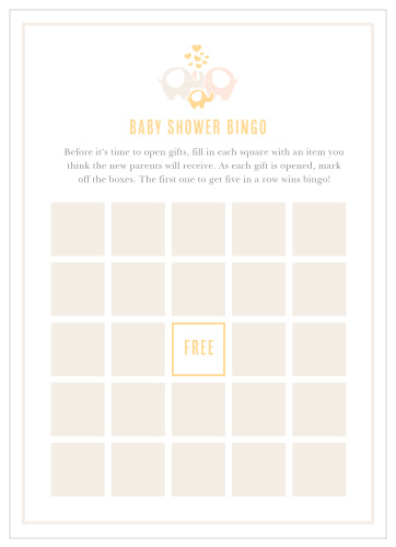 Delight your shower guests with our adorable Baby Elephant Baby Shower Bingo. 