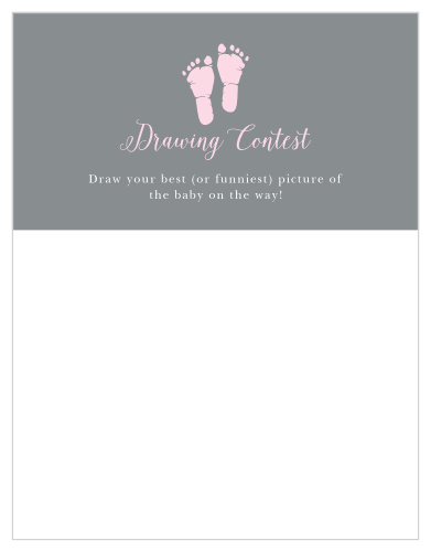 Our precious Little Girl Footprints Baby Drawing Contest will be an adorable addition to your baby shower.