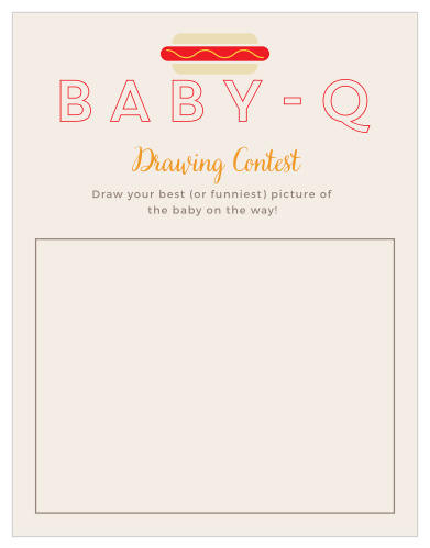 Entertain your friends and family at your backyard shower with our Baby-Q Baby Drawing Contest.
