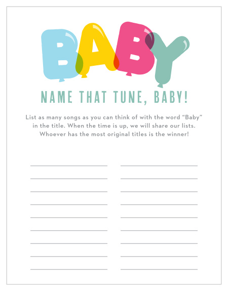 Get the party started with our Bubble Balloons Baby Song Contest.