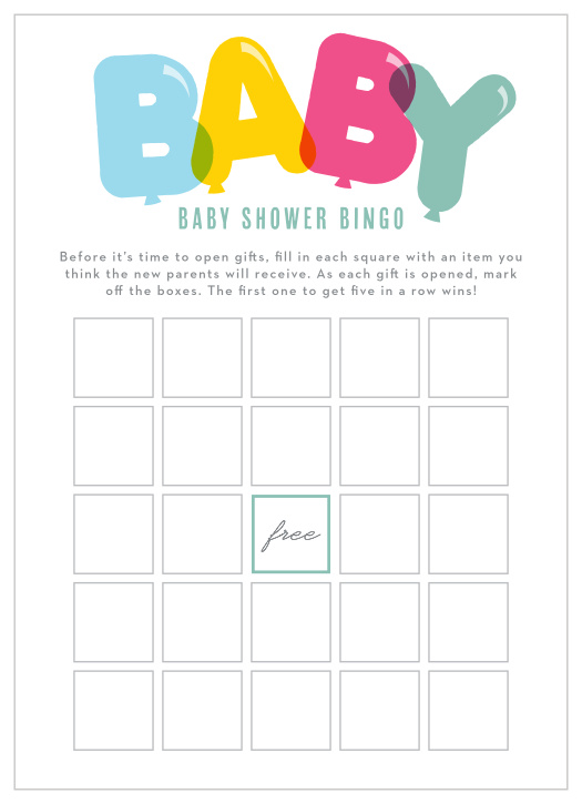 Bubble Balloons Baby Shower Mad Libs by Basic Invite