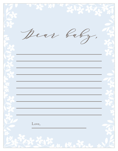 Collect the sweet sentiments and tender thoughts of your friends and family with our stunning Flower Garden Letter to Baby.