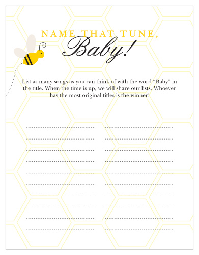 Name That Baby Song - Mommy To BEE Printable Baby Games