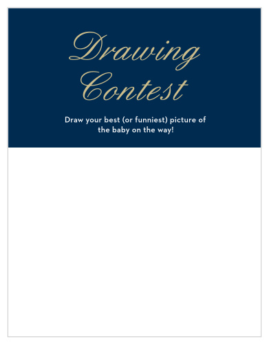 Keep your shower regal and simple with our Royal Script Boy Baby Drawing Contest.