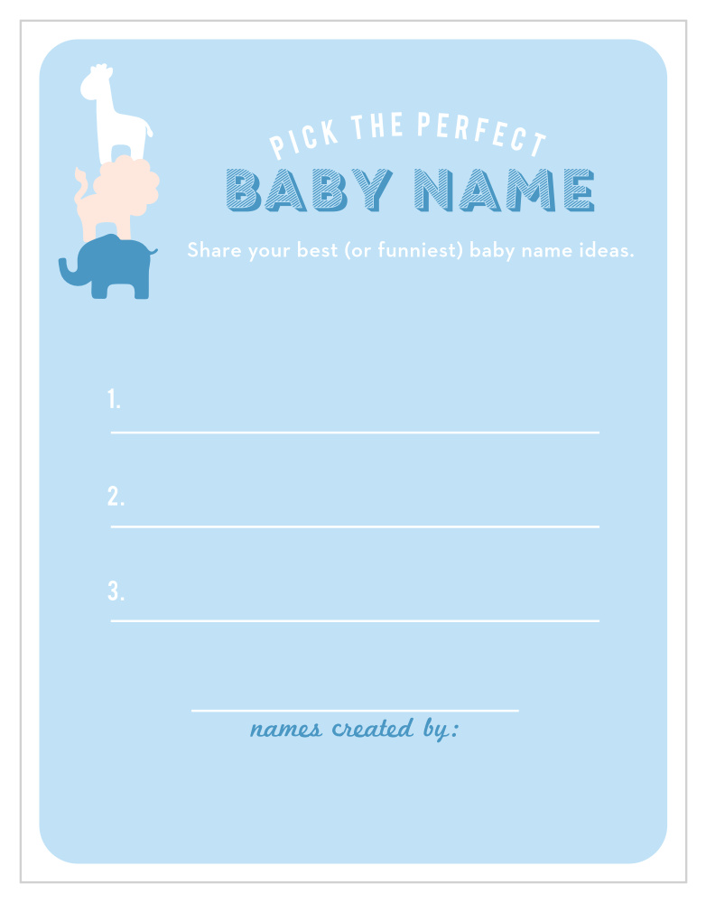 Safari Soiree Baby Name Contest