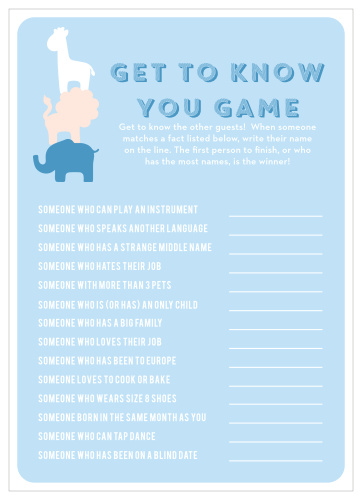 Turn conversation into a friendly competition with our gorgeous Safari Soiree Get to Know You Game.