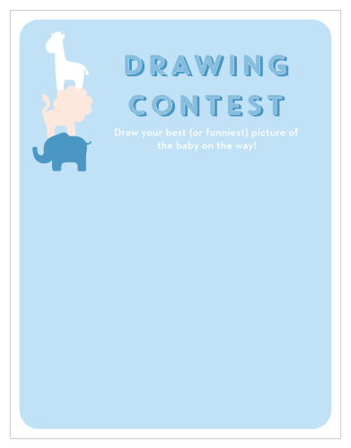Give your guests the opportunity to provide a snapshot of your newborn in hilarious or heartfelt sketches with our Safari Soiree Baby Drawing Contest!
