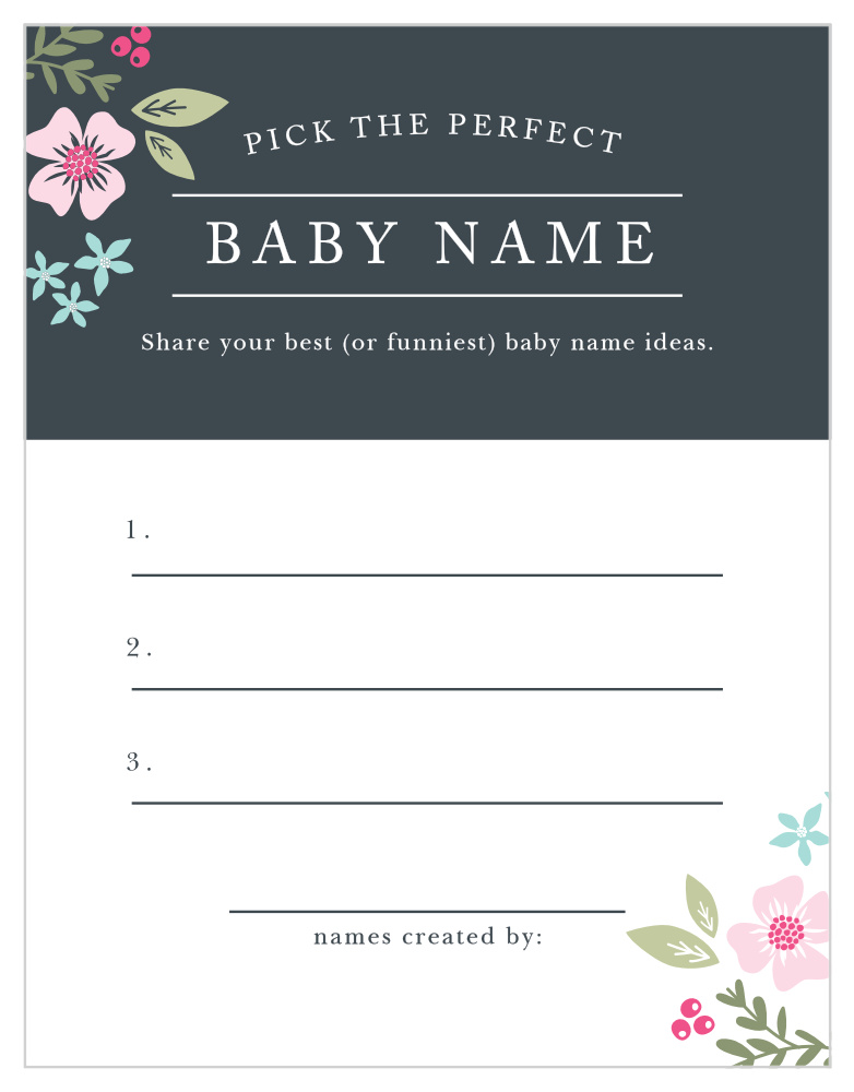 Garden Flowers Baby Name Contest