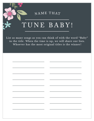 Scramble to think of the most original song titles with our simple, but hilarious, Garden Flowers Baby Song Contest.