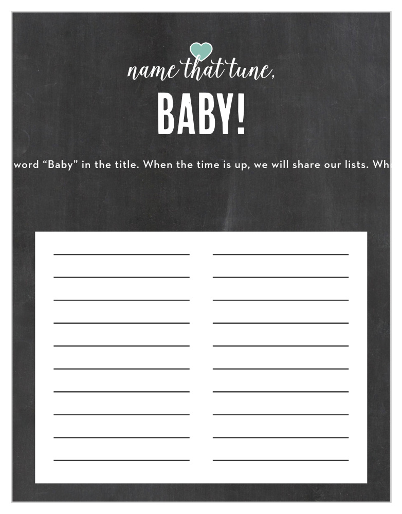 Chalkboard Writing Baby Song Contest